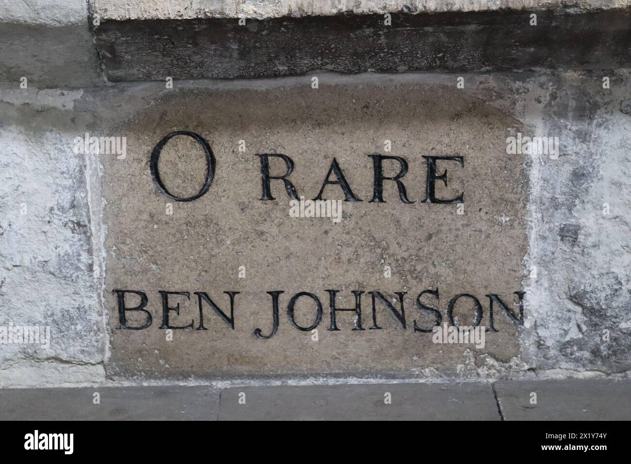 O rare plaque Ben Johnson, abbaye de Westminster Banque D'Images