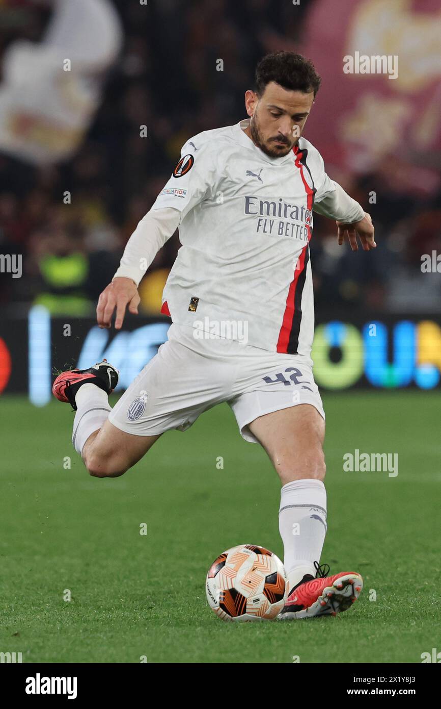 Rome, Italie. 18 avril 2024. Rome, Italie 18.04.2024 : lors de l'UEFA Europa League 2023-2024, quart de finale, match de football entre L'AS Roma et l'AC Milan au stade olympique de Rome. Crédit : Agence photo indépendante/Alamy Live News Banque D'Images