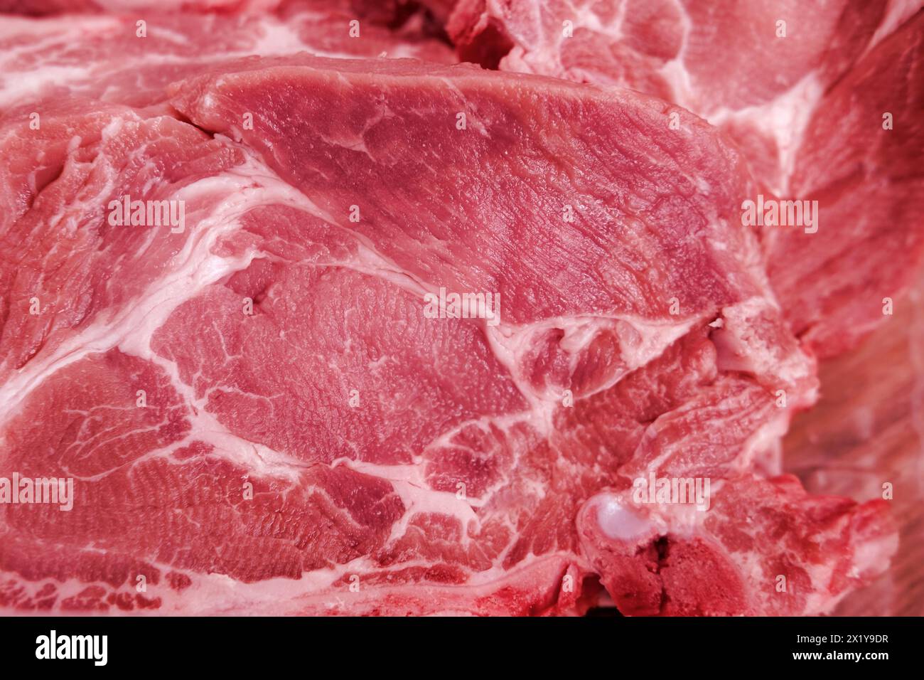 vue de dessus de steak haché cru de porc, concept de cuisine maison, ingrédient alimentaire protéiné, fond avec espace de copie Banque D'Images