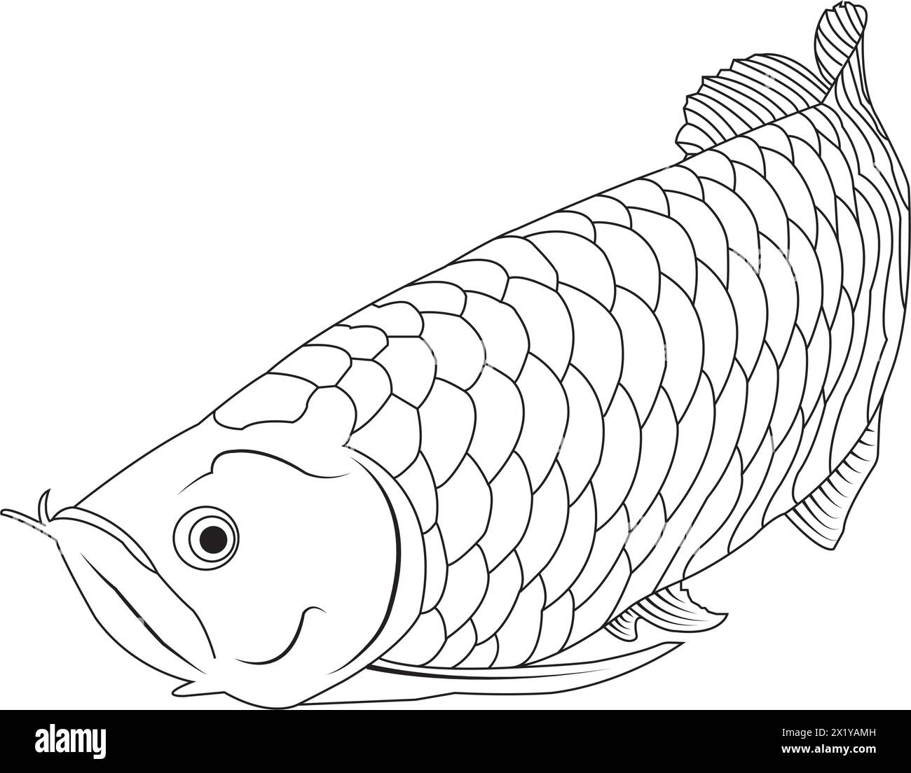 Icône de poisson Arowana illustration vectorielle conception simple Illustration de Vecteur