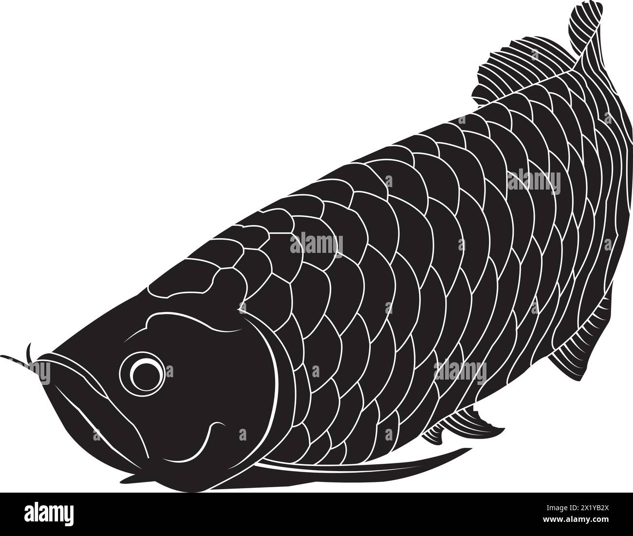 Icône de poisson Arowana illustration vectorielle conception simple Illustration de Vecteur
