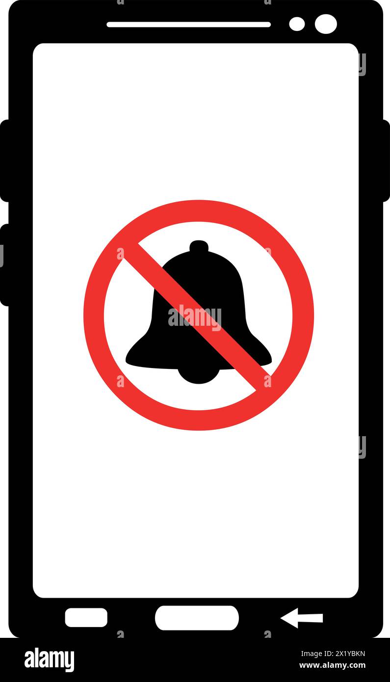 smartphone vector interdit le bruit de cloche Illustration de Vecteur