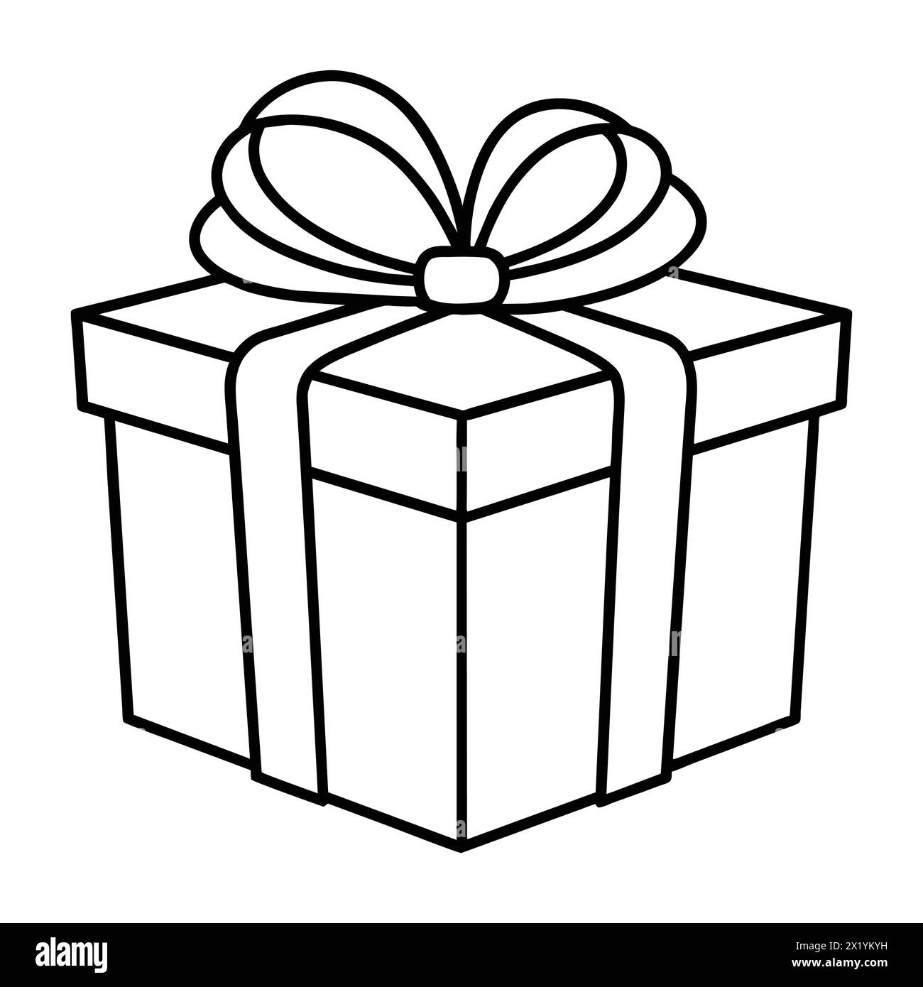 Boîte-cadeau élégante isolée sur fond blanc - parfaite pour les célébrations et les vacances Illustration de Vecteur