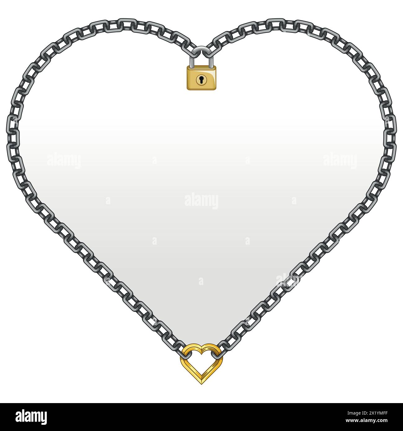 Cadenas de conception vectorielle avec des chaînes en forme de coeur, cadre pour les photos de la Saint-Valentin Illustration de Vecteur