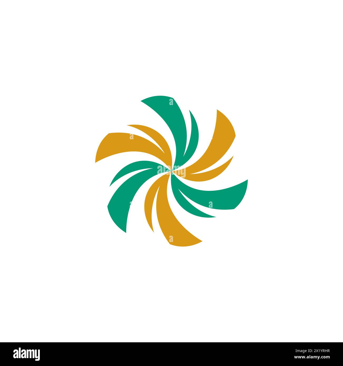 Logo Leaf Circle simple. Vecteur d'icône de cercle. Logo Spiral Illustration de Vecteur