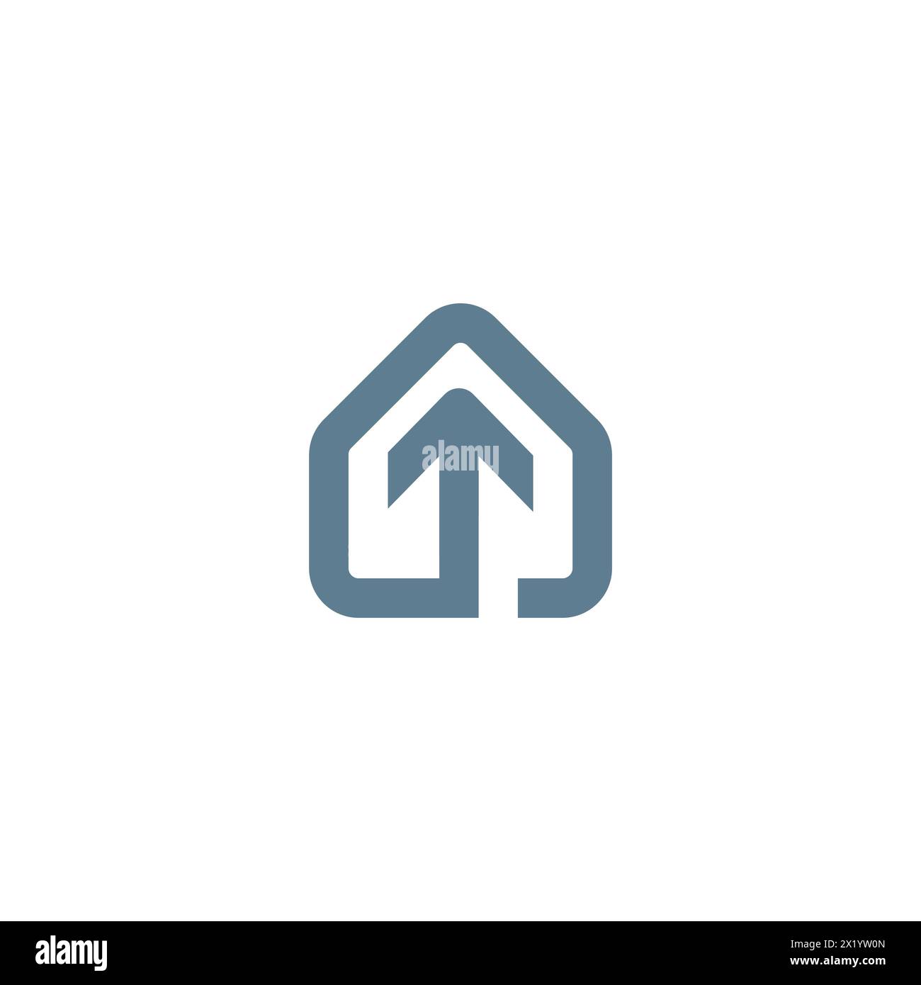 Logo flèche Accueil. Logo immobilier Illustration de Vecteur
