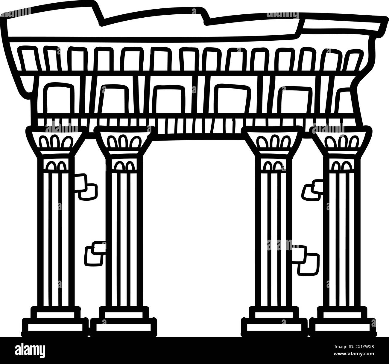Un lion de dessin animé est assis sur ses hanches, la tête baissée. Le lion est orange et a une expression triste Illustration de Vecteur
