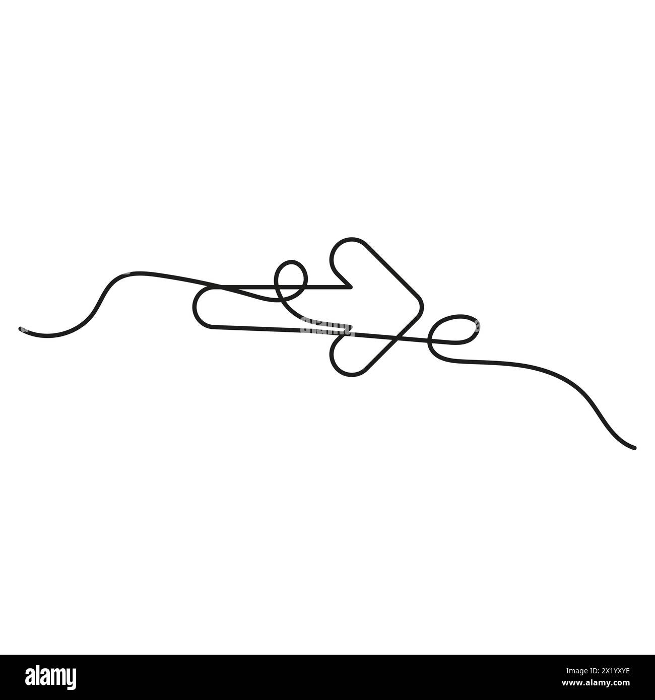 Dessin en trait continu d'une flèche. Concept de direction d'une ligne. Style minimaliste. Illustration vectorielle. SPE 10. Illustration de Vecteur