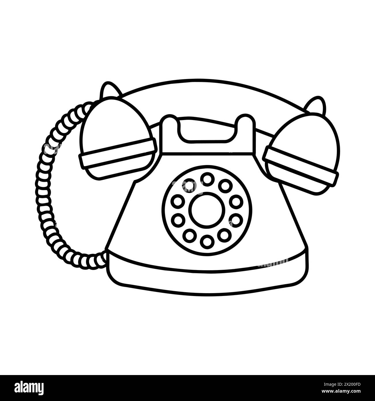 téléphone rétro sur blanc Illustration de Vecteur