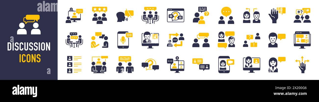 Icônes de discussion définies. Communication, bulle de discours, conversation, bavardage, réunion, chat, illustration vectorielle d'icône sociale Illustration de Vecteur Icônes de discussion définies. Communication, bulle de discours, conversation, bavardage, réunion, chat, illustration vectorielle d'icône sociale Illustration de Vecteur