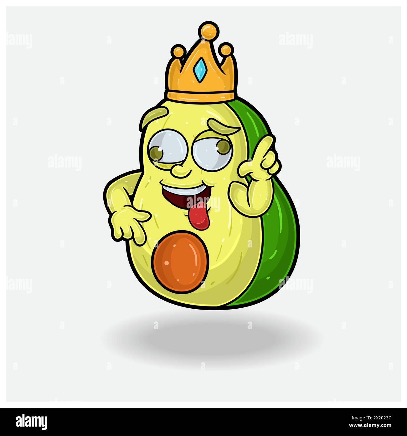 Expression folle avec dessin animé du personnage de mascotte de fruit de l'avocat. Illustrations vectorielles Illustration de Vecteur