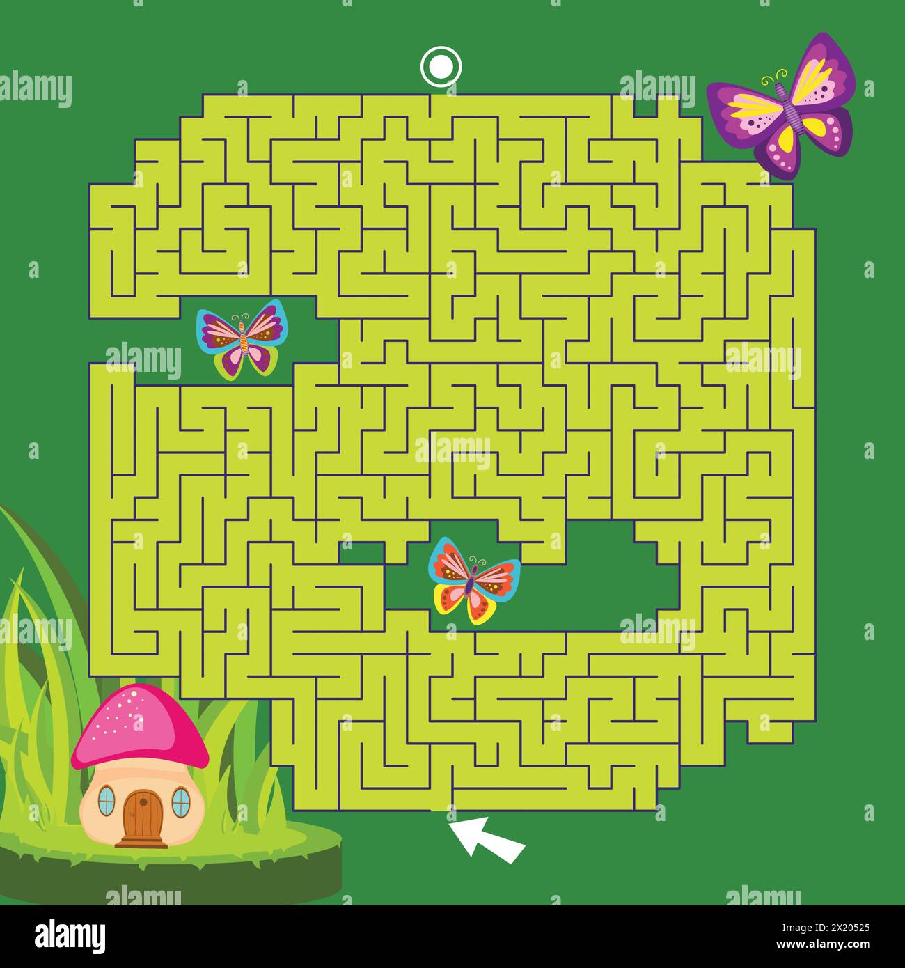 Labyrinthe jeu labyrinthe Garden illustration vectorielle. Puzzle coloré pour les enfants Illustration de Vecteur