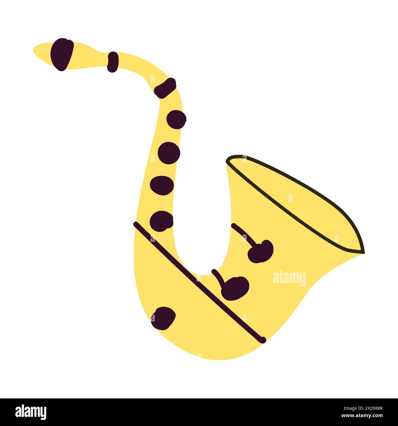 Illustration vectorielle de trompette ou de saxophone - instrument de musique. Illustration vectorielle pour bannière jazz, fond musical Illustration de Vecteur