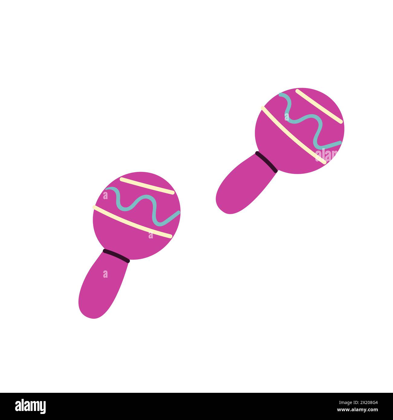 Instrument de musique maracas mexicain mignon. Illustration vectorielle pour carnaval, bannière de festival, carte de voeux, affiche. Illustration de Vecteur