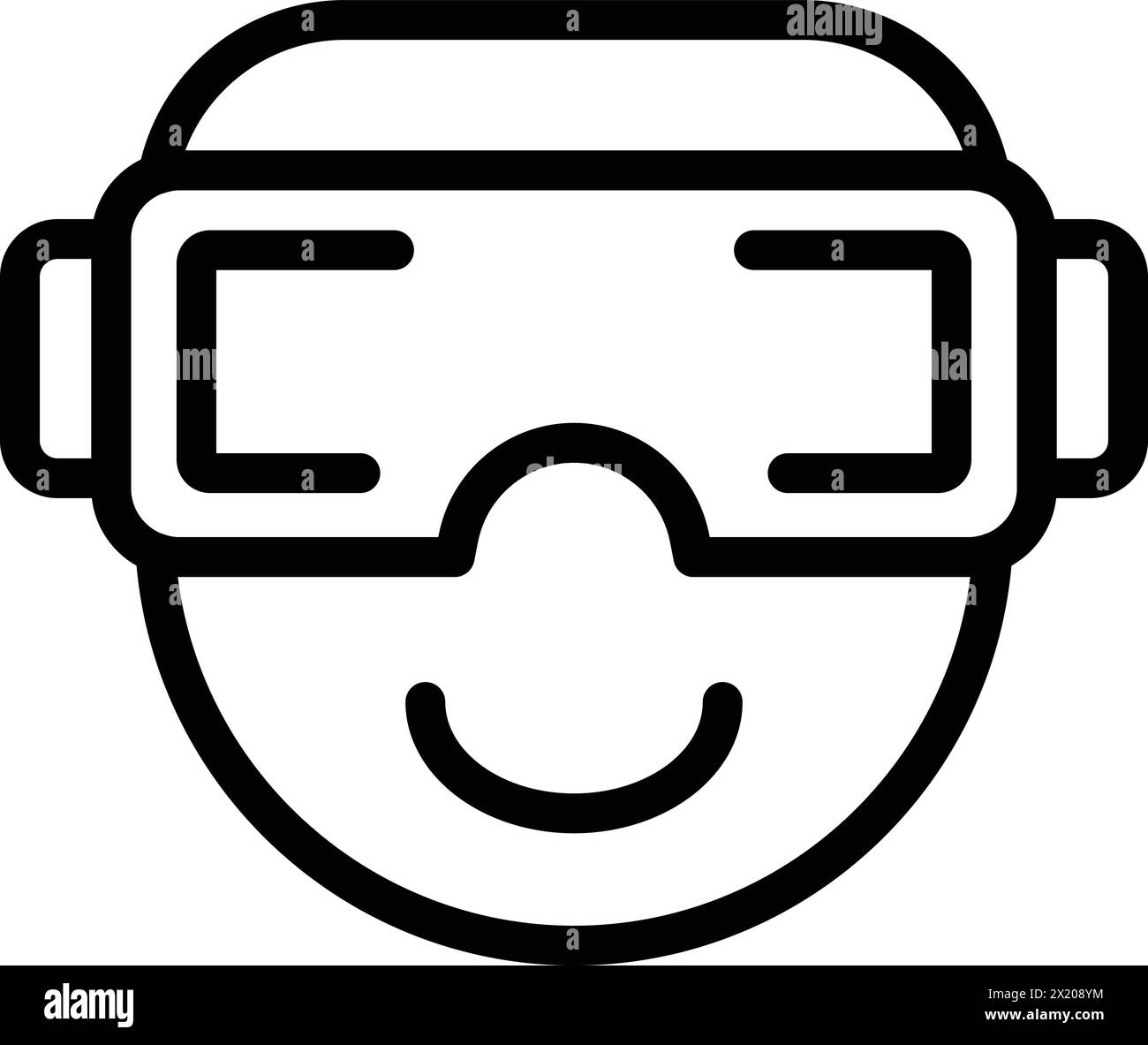 Vecteur de contour d'icône de casque de réalité artificielle. EQUIPEMENT Digital World. Masque de jeu vidéo de divertissement Illustration de Vecteur