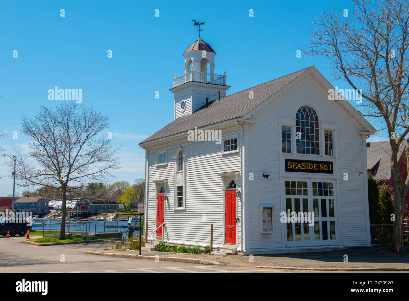 Seaside No.1 caserne de pompiers historique au 14 Church Street dans le centre-ville historique de Manchester-by-the-Sea, Cape Ann, Massachusetts ma, États-Unis. Banque D'Images