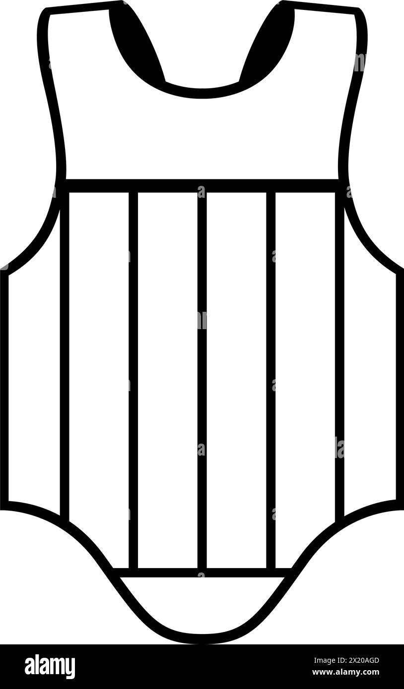 Équipement d'arts martiaux mixtes : icône de gilet de boxe Illustration de Vecteur