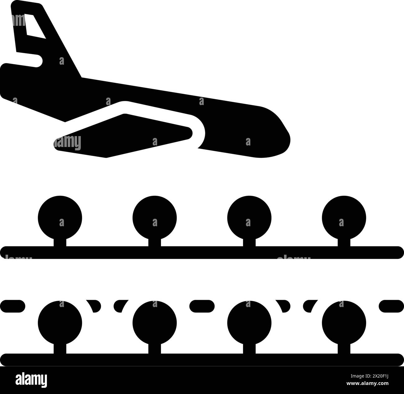 Icône pour l'atterrissage, avion Illustration de Vecteur Icône pour l'atterrissage, avion Illustration de Vecteur