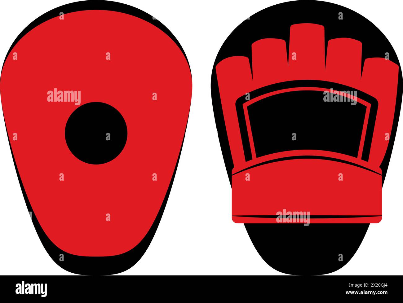 Équipement d'arts martiaux mixtes : icône Focus Mitts Illustration de Vecteur