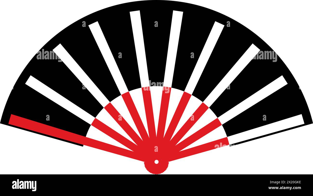 Icône ornementale de fan de main asiatique, concept de culture traditionnelle Illustration de Vecteur