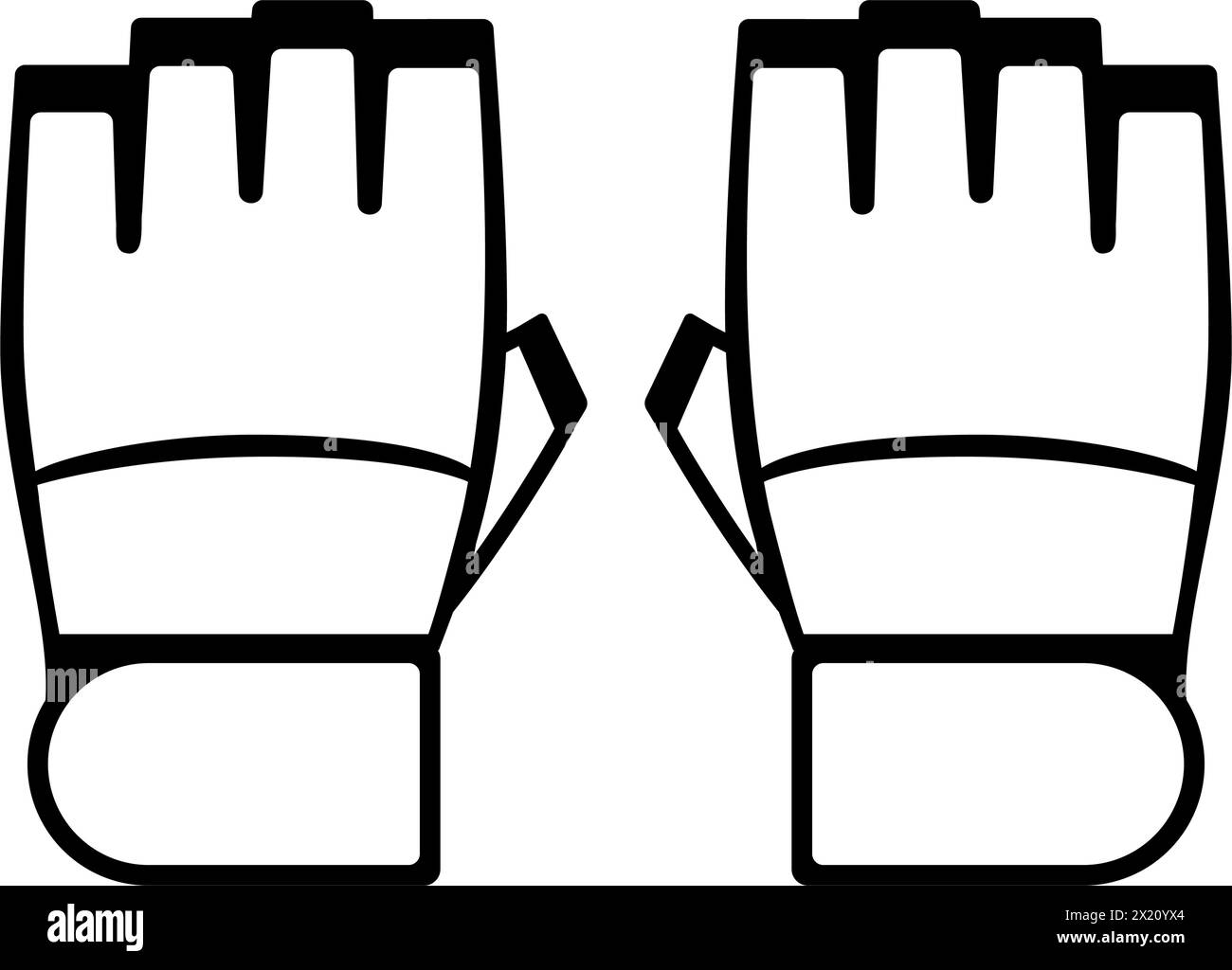 Équipement d'arts martiaux mixtes : icône des gants de sparring Illustration de Vecteur