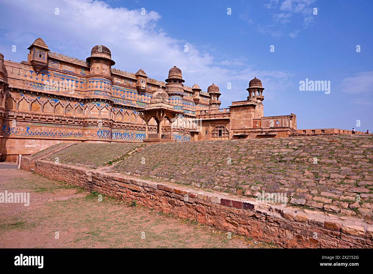 Extérieurs, Man Mandir Palace, Fort Complex, Gwalior, Madhya Pradesh, Inde Banque D'Images