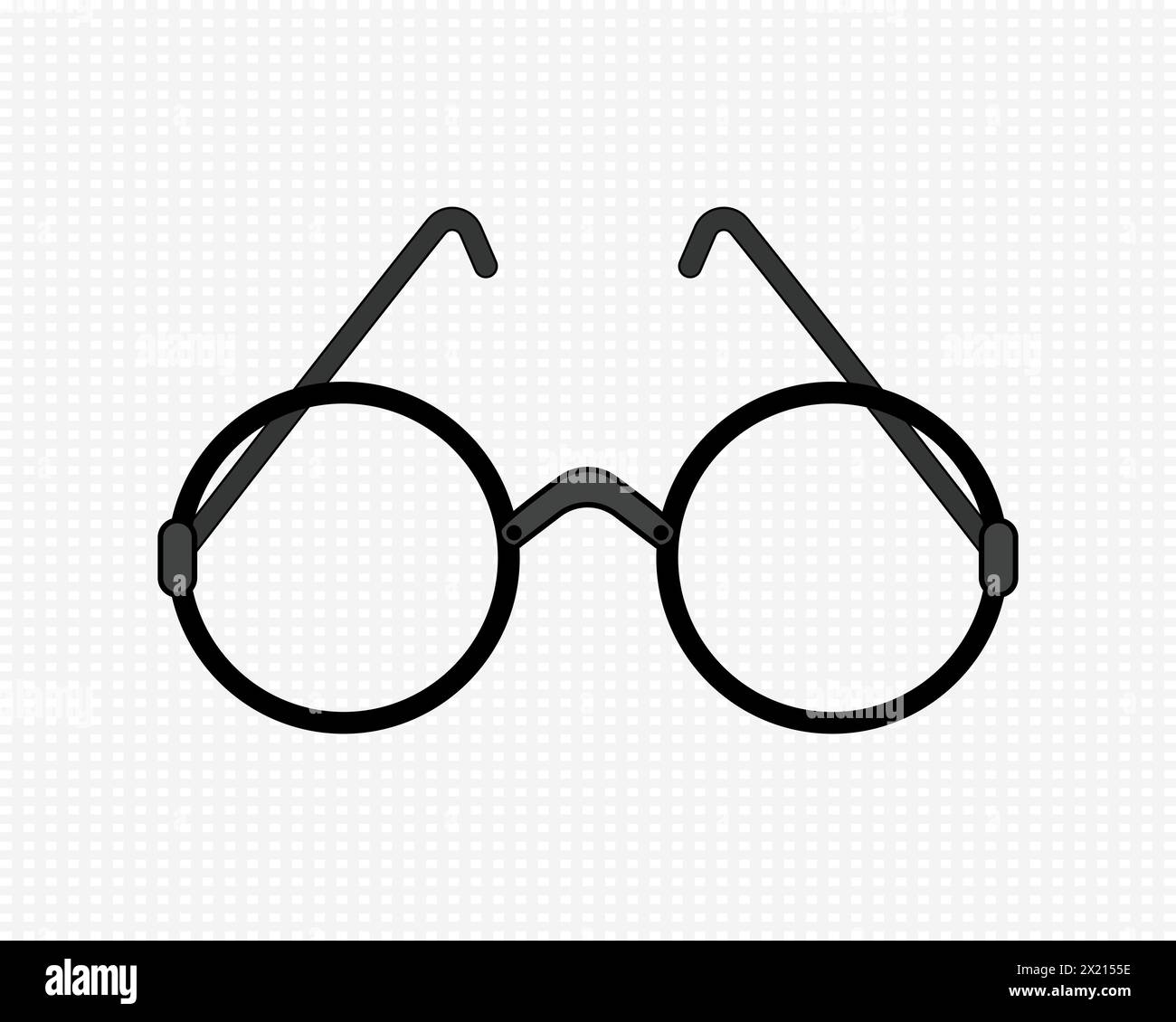 Verres ronds sur fond transparent. Lunettes circulaires avec monture ronde. Illustration vectorielle. Illustration de Vecteur