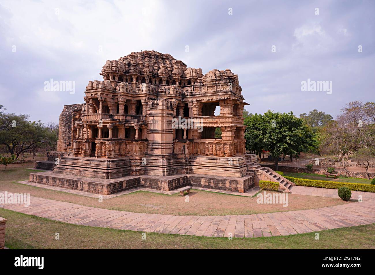 Temple SAS Bahu, complexe fort, Gwalior, Madhya Pradesh, Inde Banque D'Images