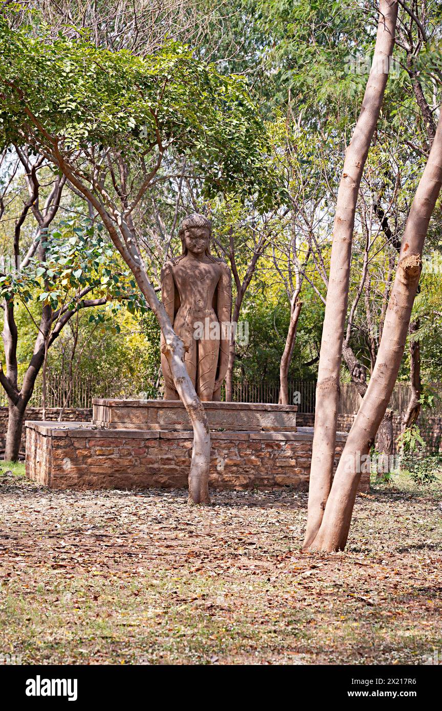 Idole sculptée dans le complexe, Teli Ka Mandir, Fort Complex, Gwalior, Madhya Pradesh, Inde Banque D'Images