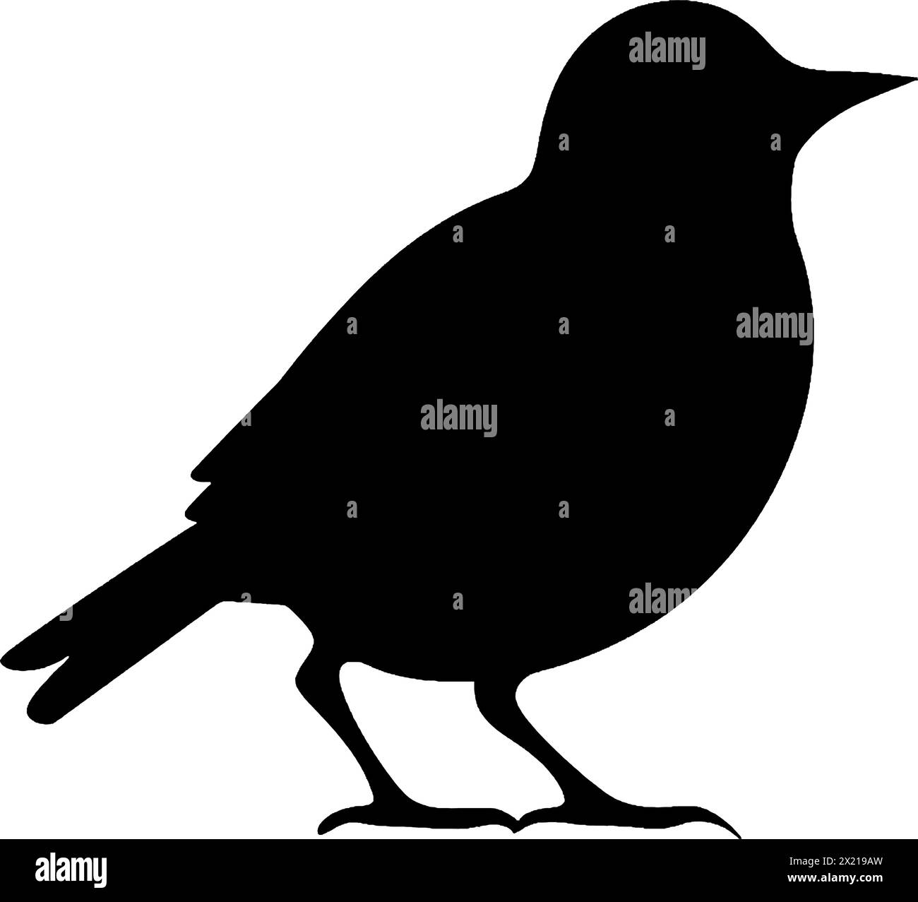 Illustration vectorielle d'un oiseau en silhouette noire sur un fond blanc propre, capturant des formes gracieuses. Illustration de Vecteur