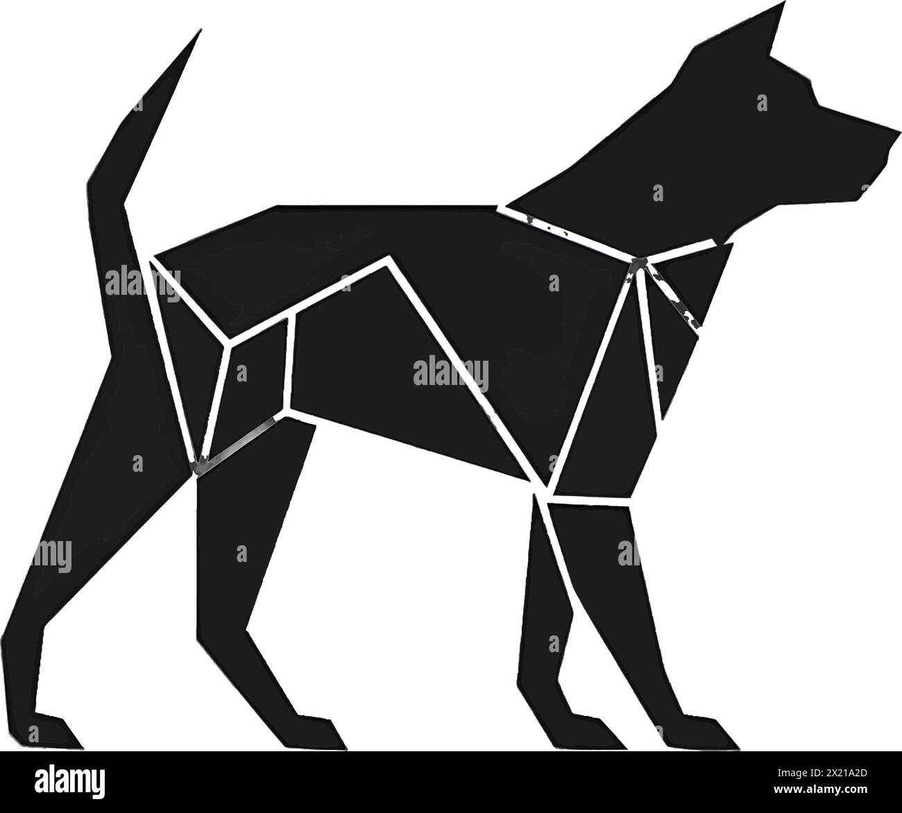 Illustration vectorielle d'un chien en silhouette noire sur un fond blanc propre, capturant des formes gracieuses. Illustration de Vecteur