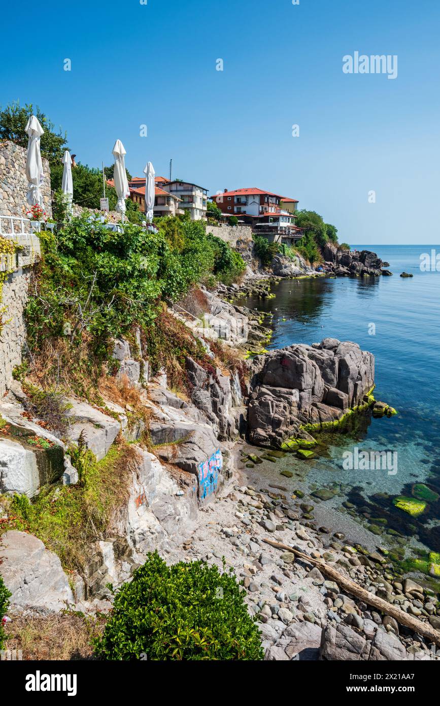 Sozopol sur la côte de la mer Noire, Bulgarie Banque D'Images