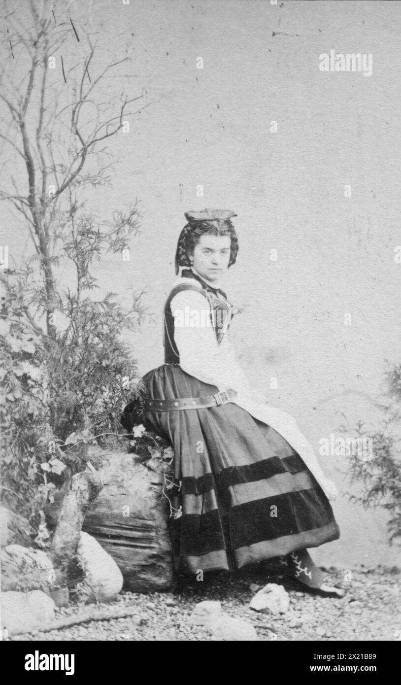 Stehle, Sophie, 15.5.1842 - 4.10.1921, chanteuse d'opéra allemande (soprano), carte-de-visite de H. Mathaus, AUTORISATION-DROITS-SUPPLÉMENTAIRES-INFO-NON-DISPONIBLE Banque D'Images
