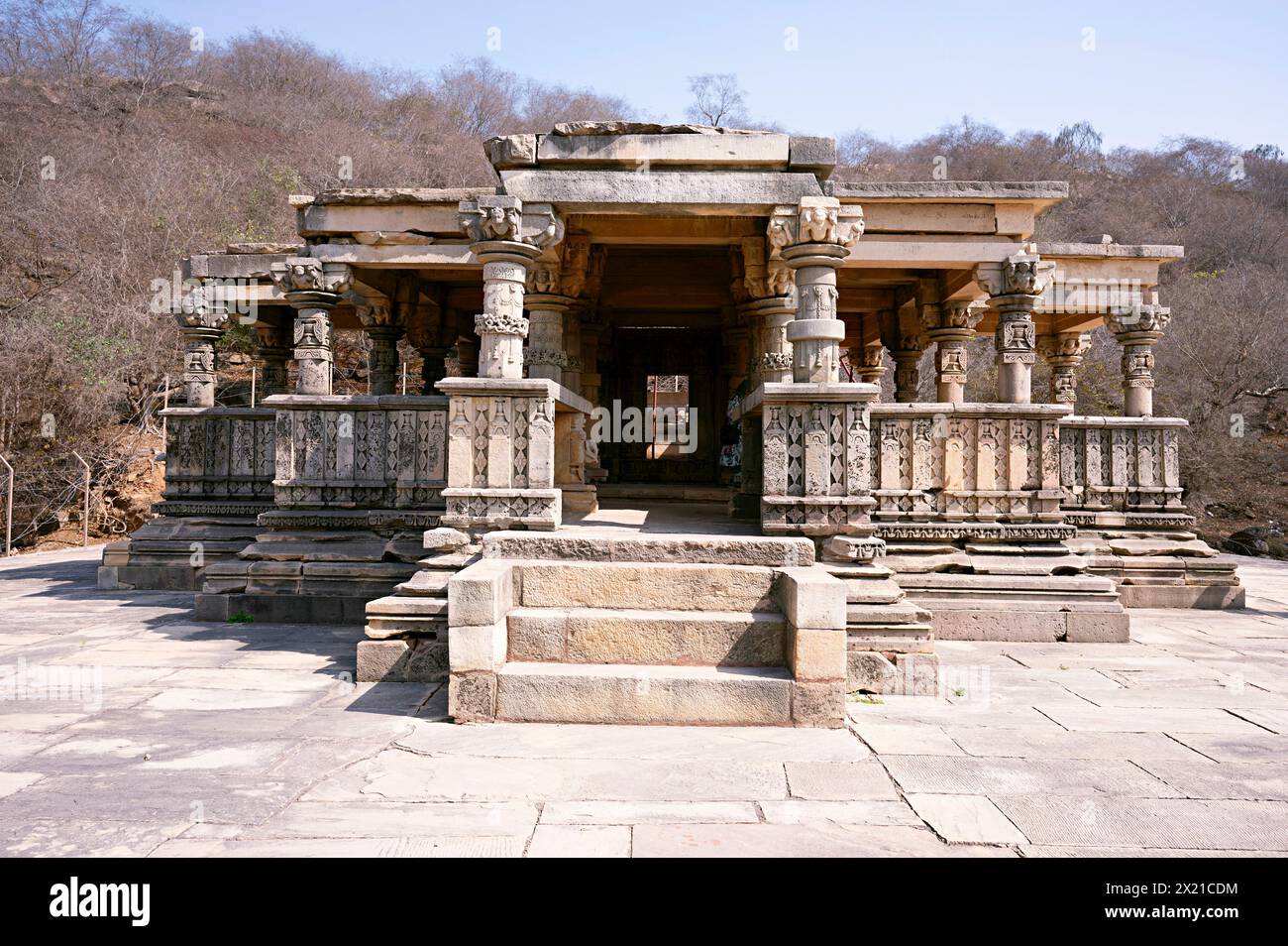 Temple Vishnu près du groupe de temples Bateshwar, Morena, Madhya Pradesh, Inde Banque D'Images