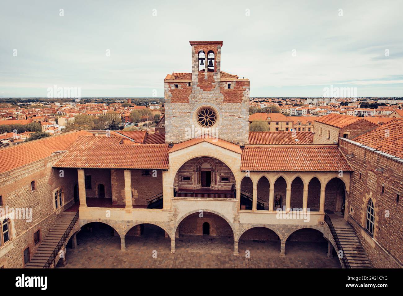 Intérieur du château médiéval des rois de Majorque à Perpignan Banque D'Images