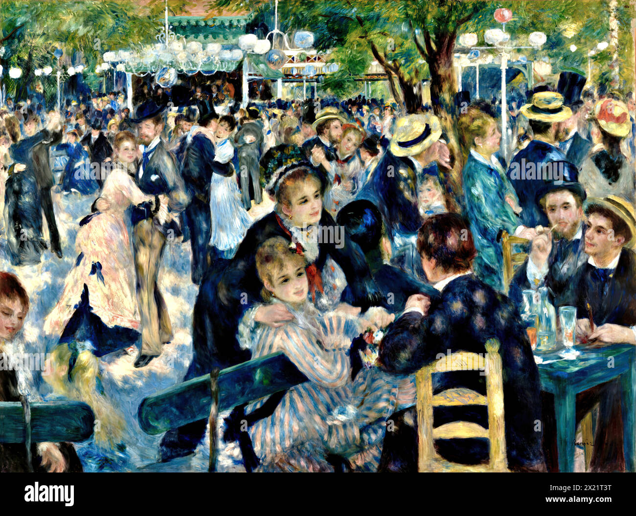 Bal au Moulin de la galette, Paris, 1876 (peinture) par l'artiste Renoir, Pierre Auguste (1841-1919) Français. Illustration de Vecteur