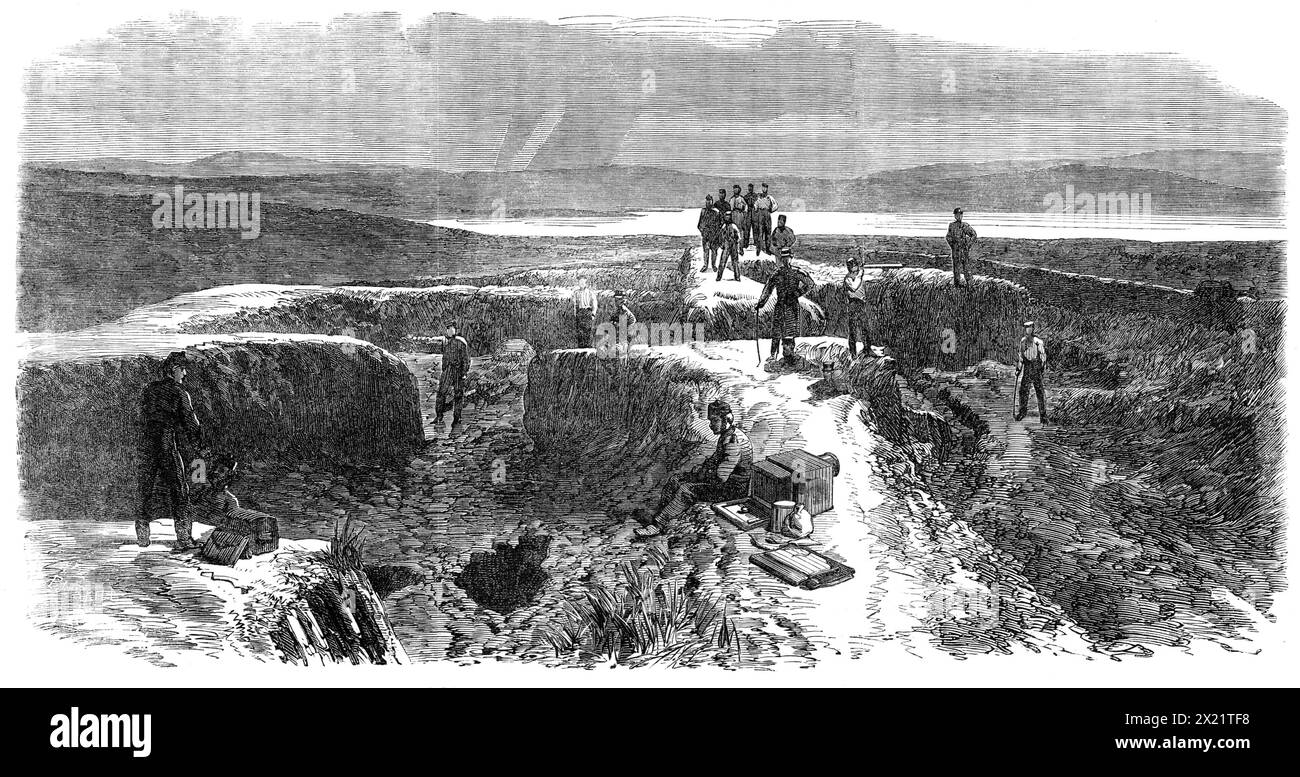 La guerre en Nouvelle-Zélande : bastion des Maoris à Rangariri, 1864. Gravure à partir d'une photographie, de la scène de la victoire du général Cameron le 20 novembre... les troupes britanniques... ont pris d'assaut les trous de fusil face à la rivière Waikato, et chassa l'ennemi de ces fosses à fusil dans la redoute centrale... [les Maoris dans] la garnison du "Keep" [entretint] un feu lourd sur nos troupes [empêchant] leur avancée ultérieure. Le général Cameron ordonna donc une tentative de prendre cette place forte par assaut... ces attaques, cependant, furent déconcertées par le feu écrasant du M. Banque D'Images