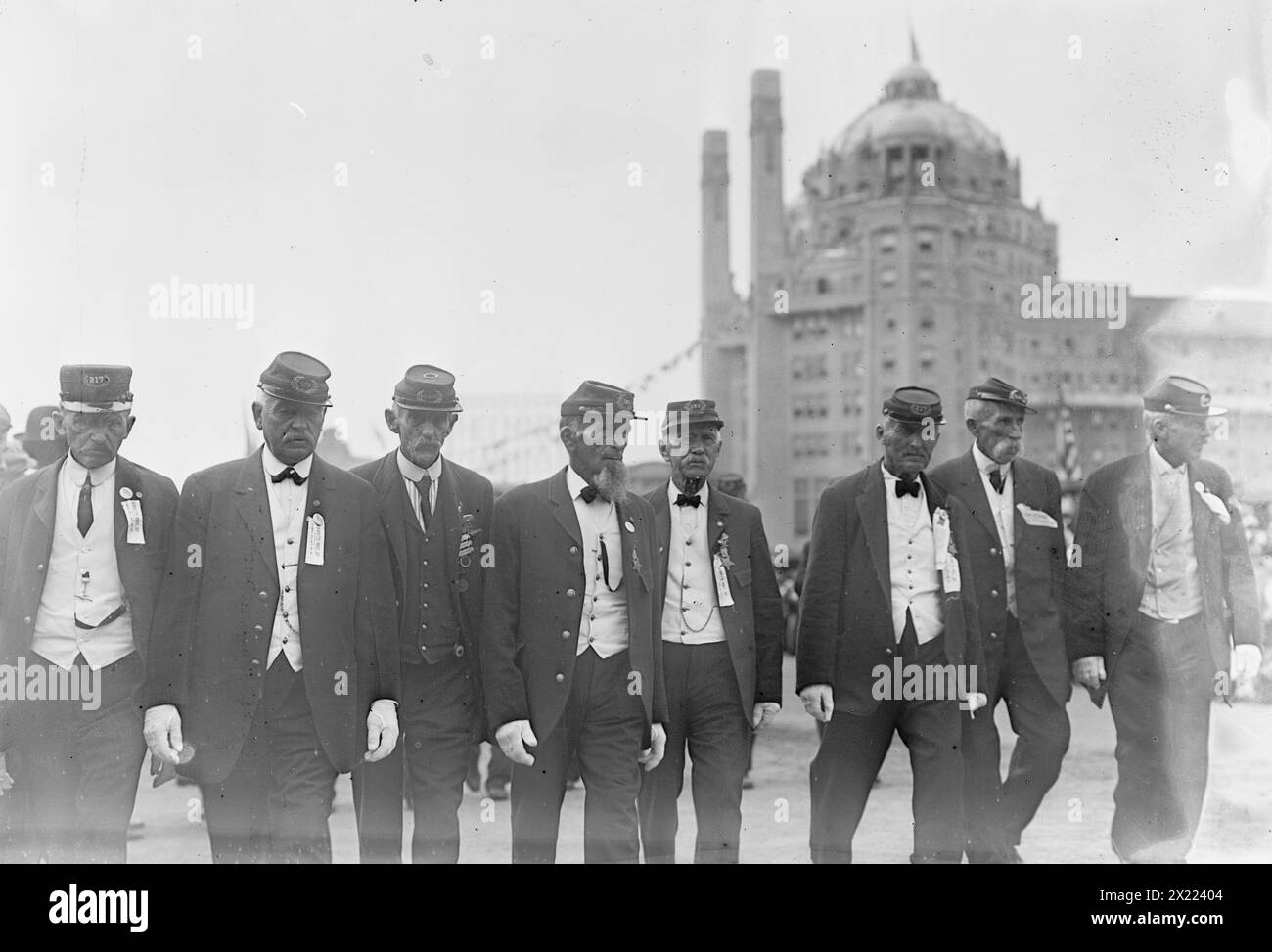 Défilé G.A.R. - Atlantic City, 1910. La Grande Armée de la République (G.A. R.), une fraternité de vétérans de l'Union de la guerre de Sécession, marche en procession solennelle. Banque D'Images