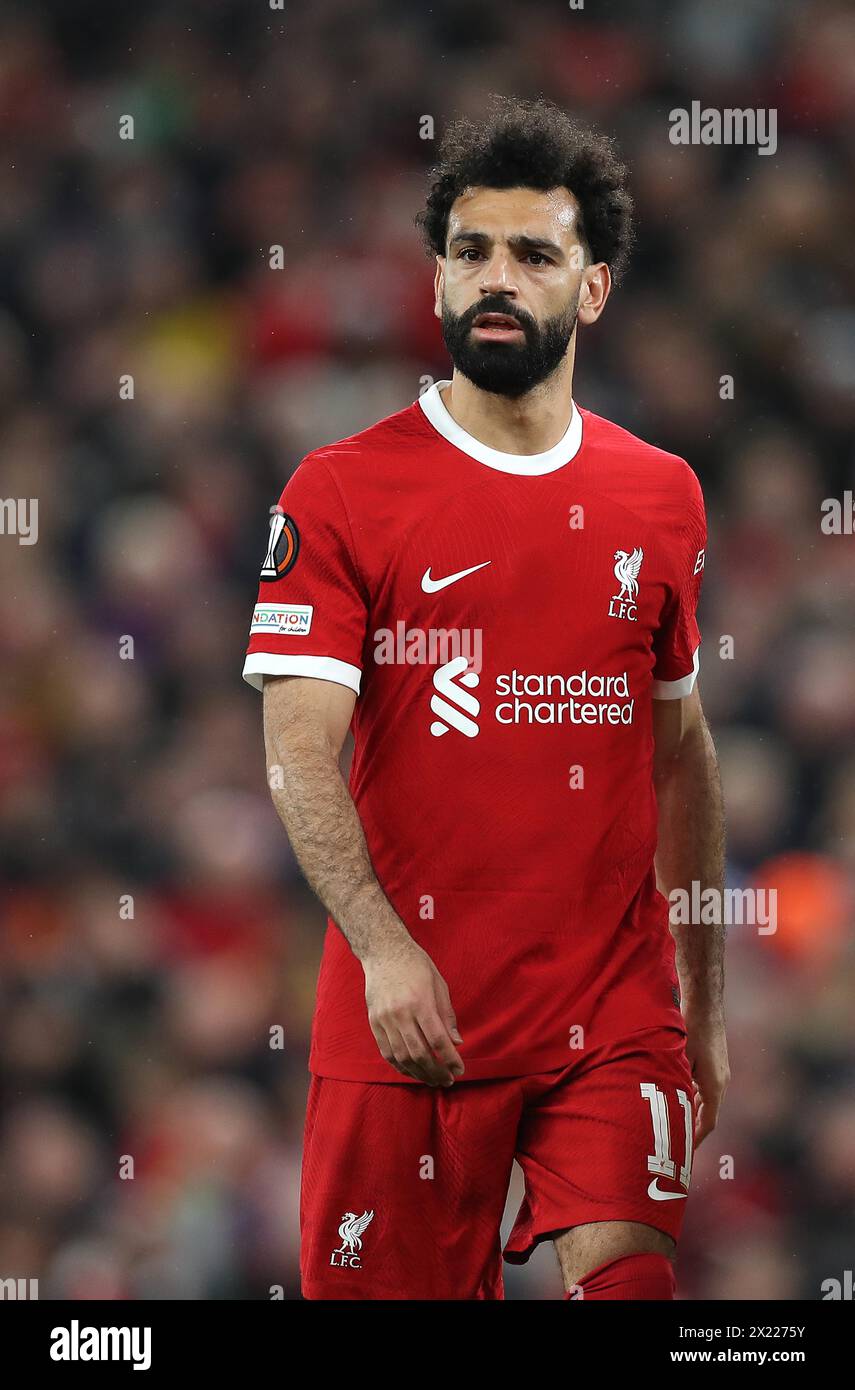 Mohamed Salah de Liverpool. - Liverpool v Atalanta, UEFA Europa League, quart de finale, première manche, stade Anfield, Liverpool, ROYAUME-UNI. - 11 avril 2024. Banque D'Images