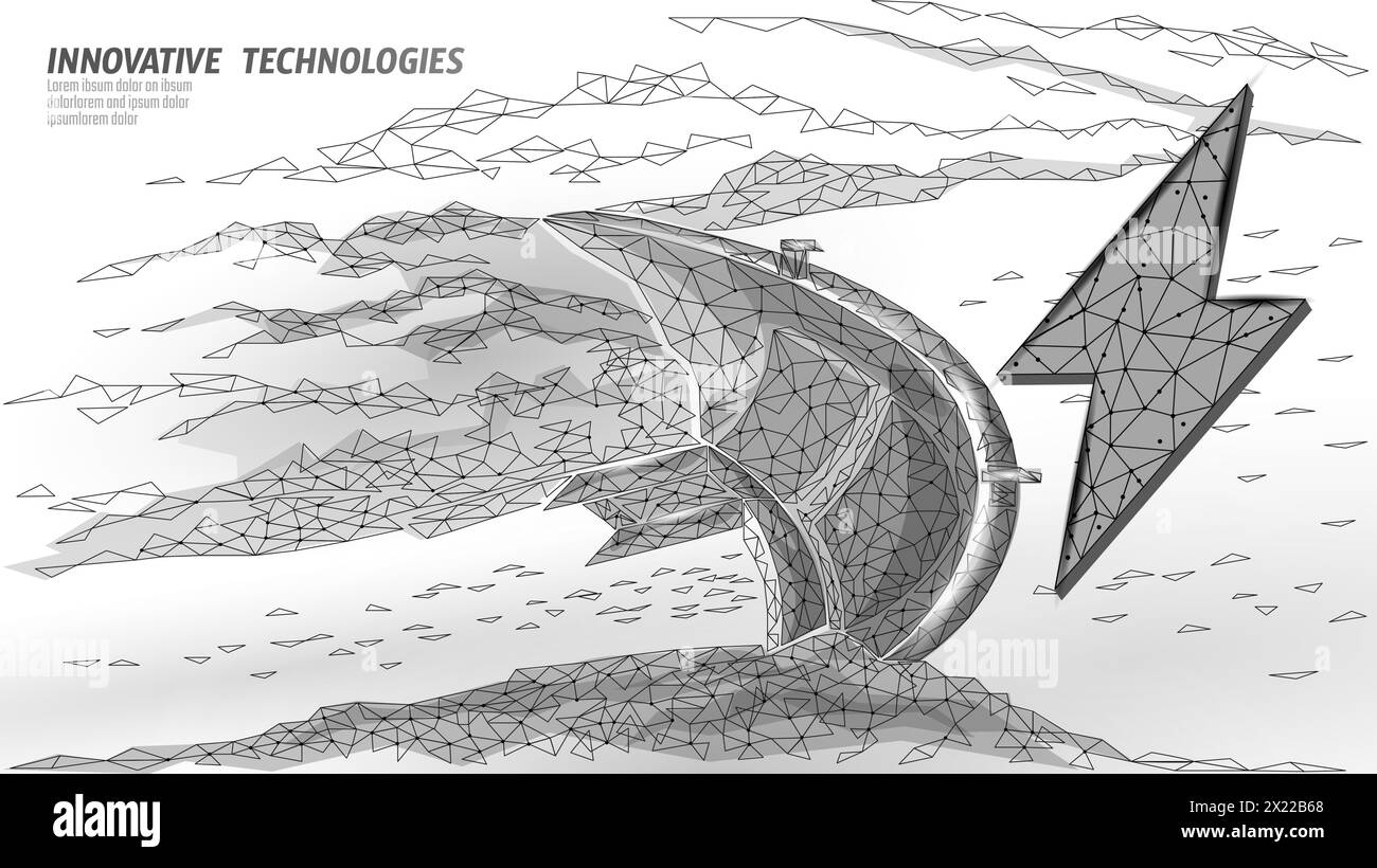 Source d'énergie hydroélectrique pour barrage fluvial. Faible poly barrage d'eau 3D génération d'énergie verte écologie industrie de l'environnement. Illustration vectorielle Illustration de Vecteur