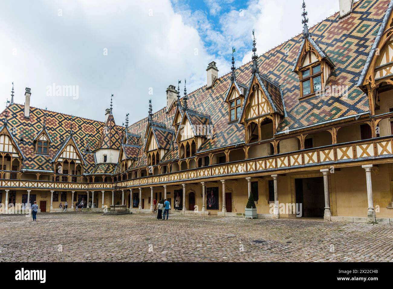 Hôtel-Dieu, ancien hôpital fondé en 1443, Beaune, Côte-d&#39;Département d'Or, Bourgogne-Franche-Comté, Bourgogne, France Banque D'Images