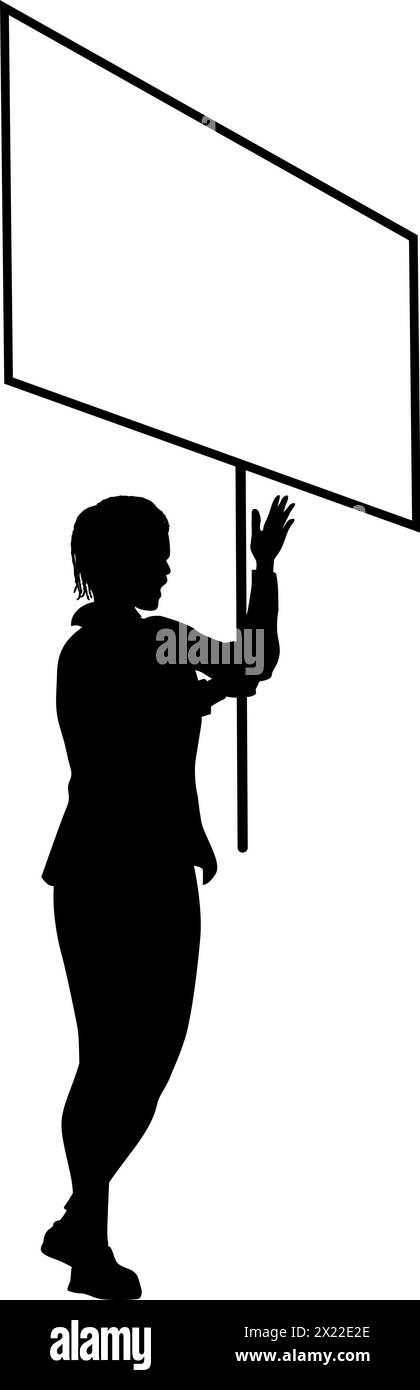 Manifestation Rallye Mars Piquet signe Silhouette personne Illustration de Vecteur