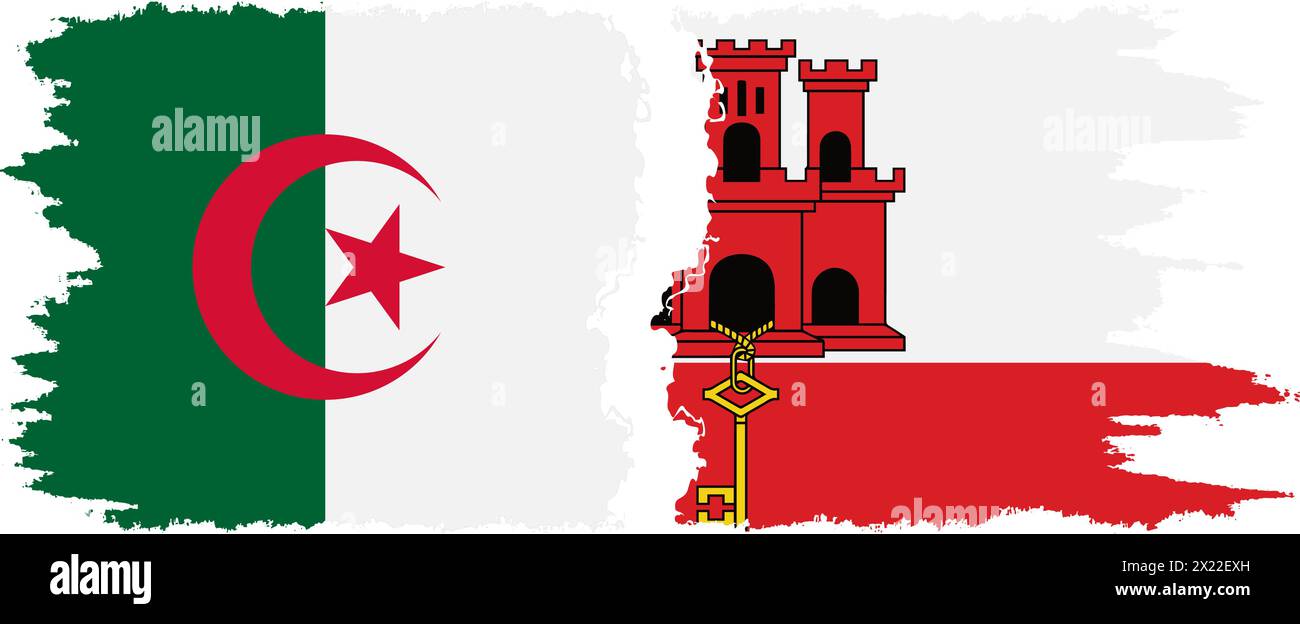 Gibraltar et Algérie grunge drapeaux connexion, vecteur Illustration de Vecteur
