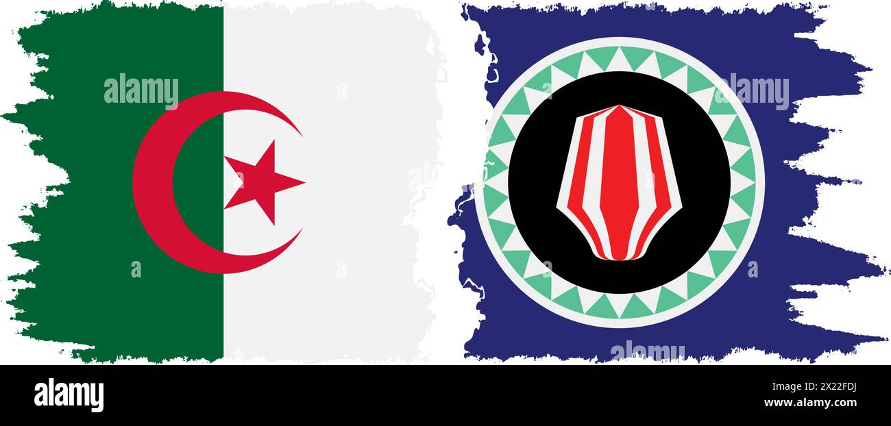 Bougainville et Algérie grunge drapeaux connexion, vecteur Illustration de Vecteur