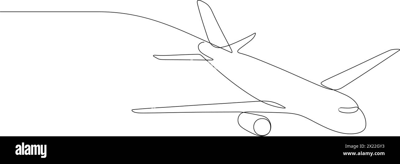 dessin de ligne continu de l'illustration vectorielle de minimalisme de route d'avion volant pour la décoration, le fond, l'espace de copie, etc Illustration de Vecteur