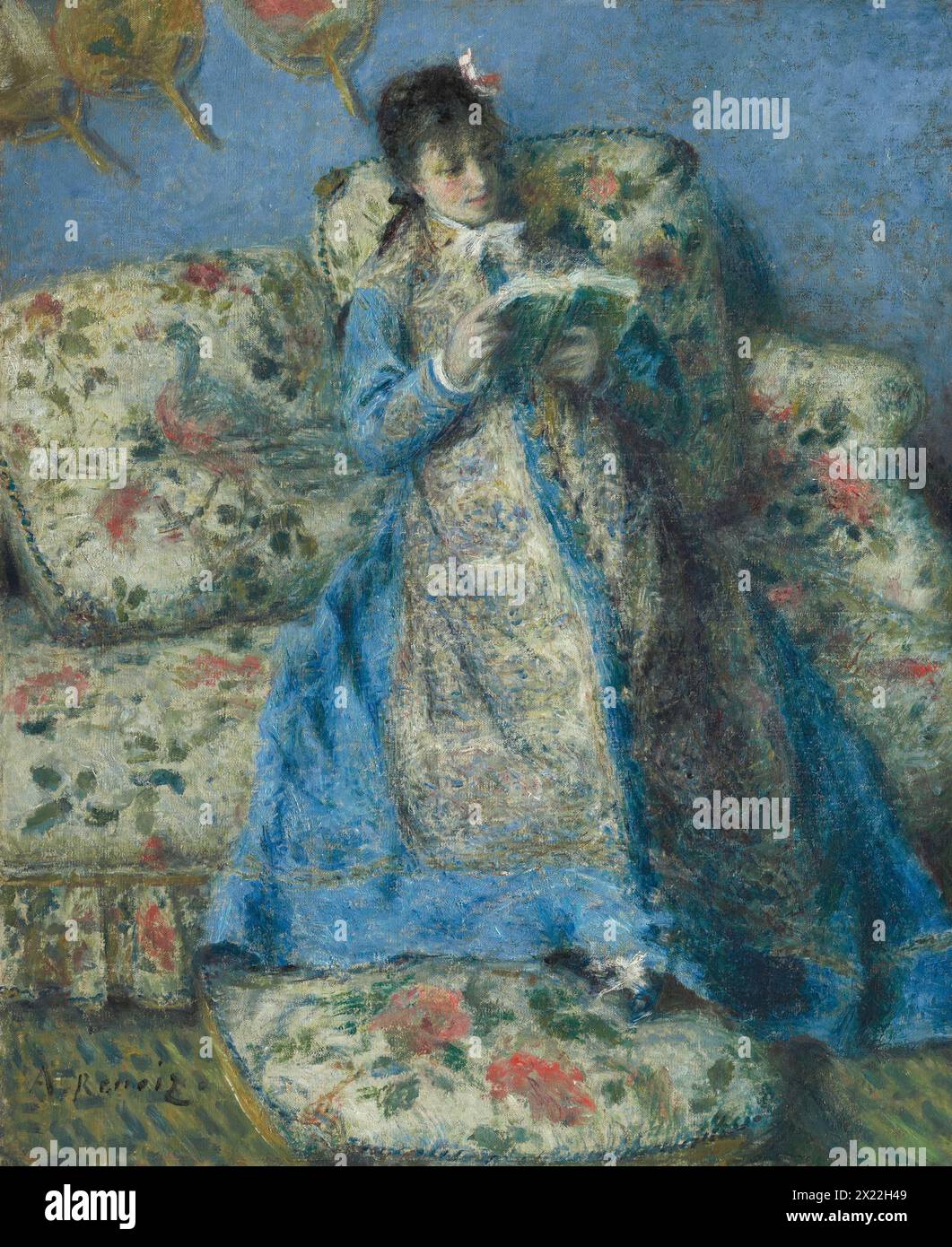 Portrait de Madame Monet (Madame Claude Monet Reading), c1874. Banque D'Images