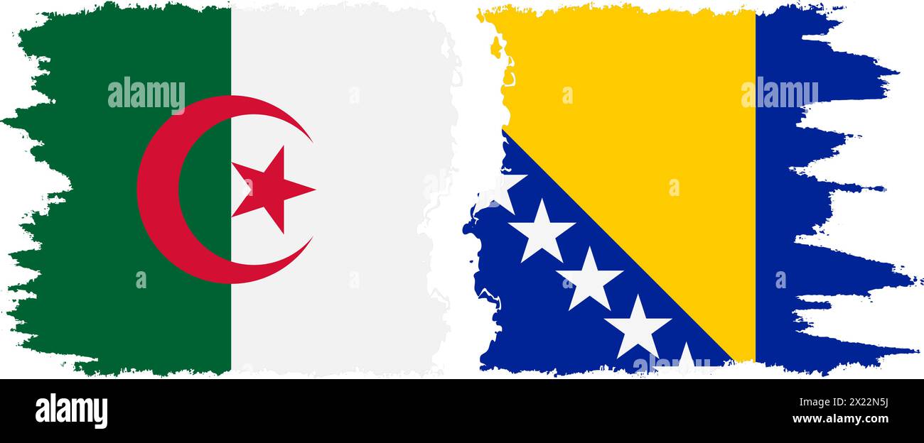 Bosnie-Herzégovine et Algérie grunge drapeaux connexion, vecteur Illustration de Vecteur