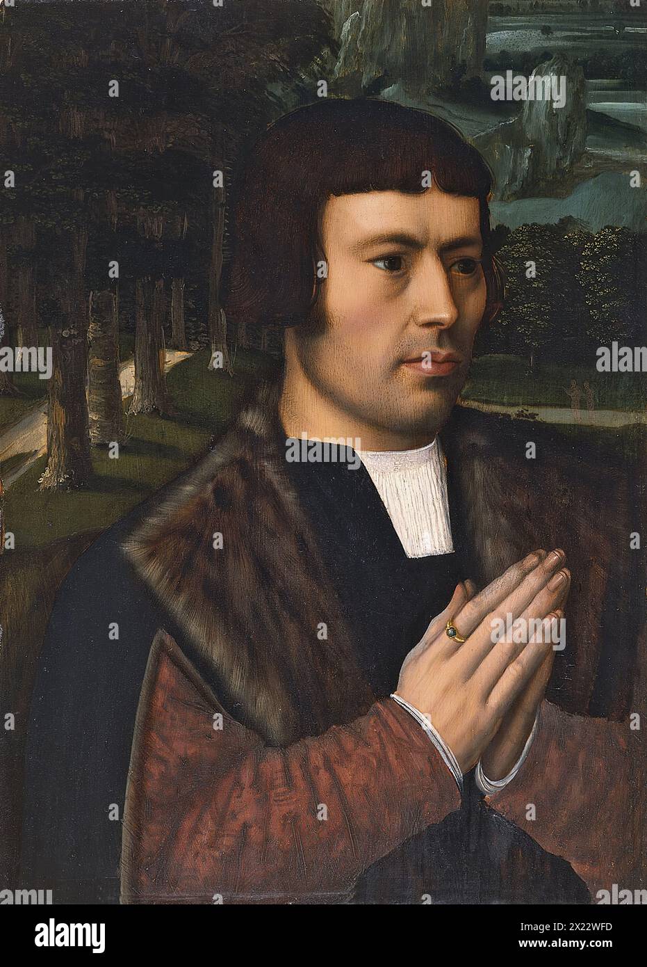 Gentleman priant, 1525. Banque D'Images