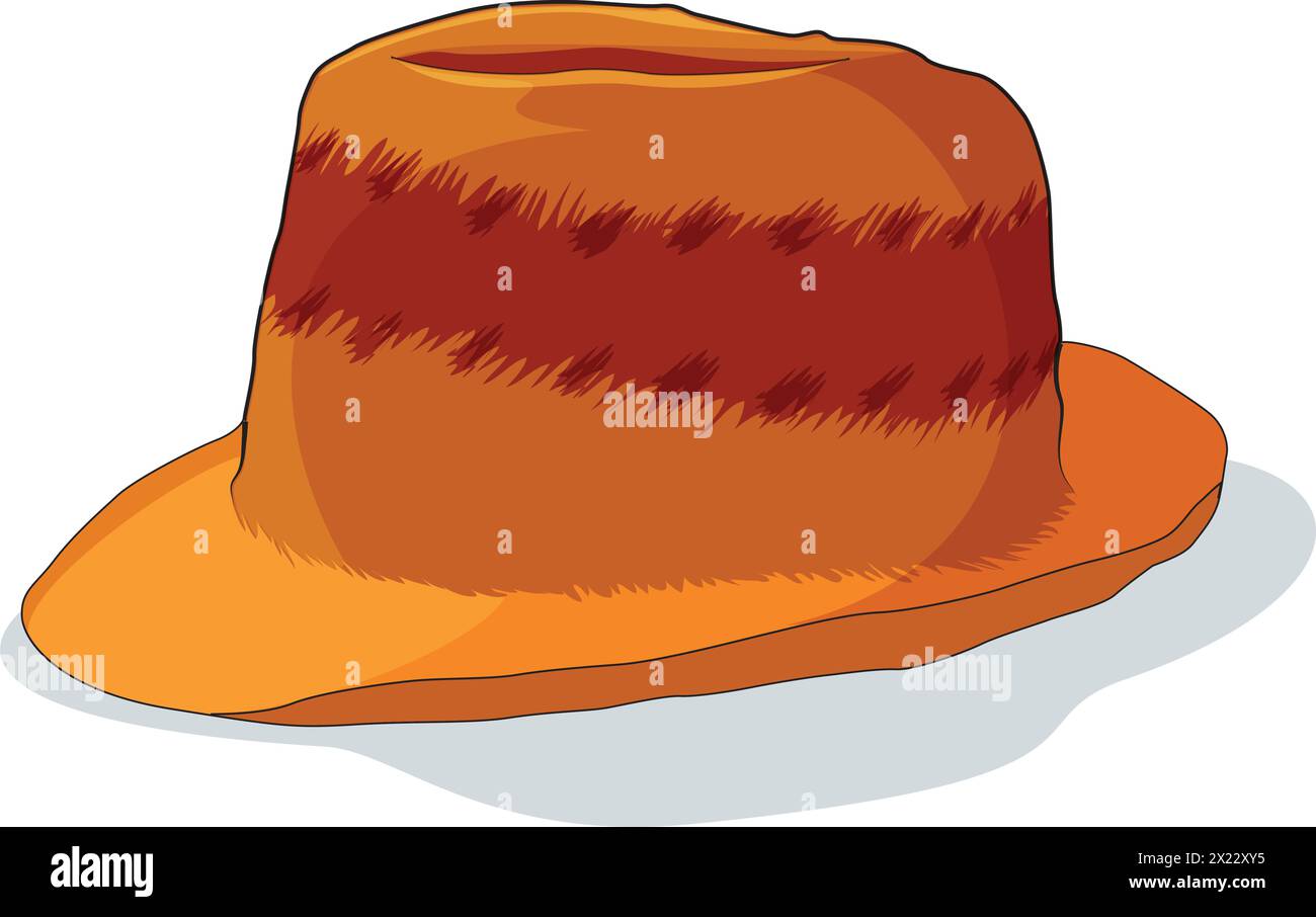 Illustration vectorielle montrant chapeau brun Illustration de Vecteur