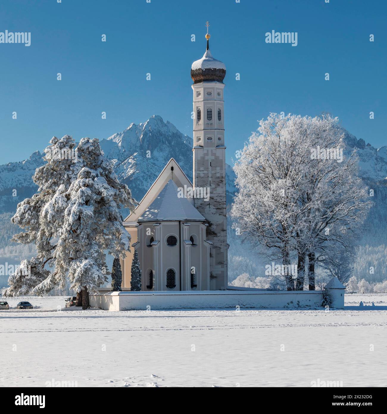 Église de pèlerinage de St Coloman près de Schwangau, Allgaeu, Souabe, Bavière, Allemagne, Schwangau, Ostallgaeu, Bavière, Allemagne Banque D'Images